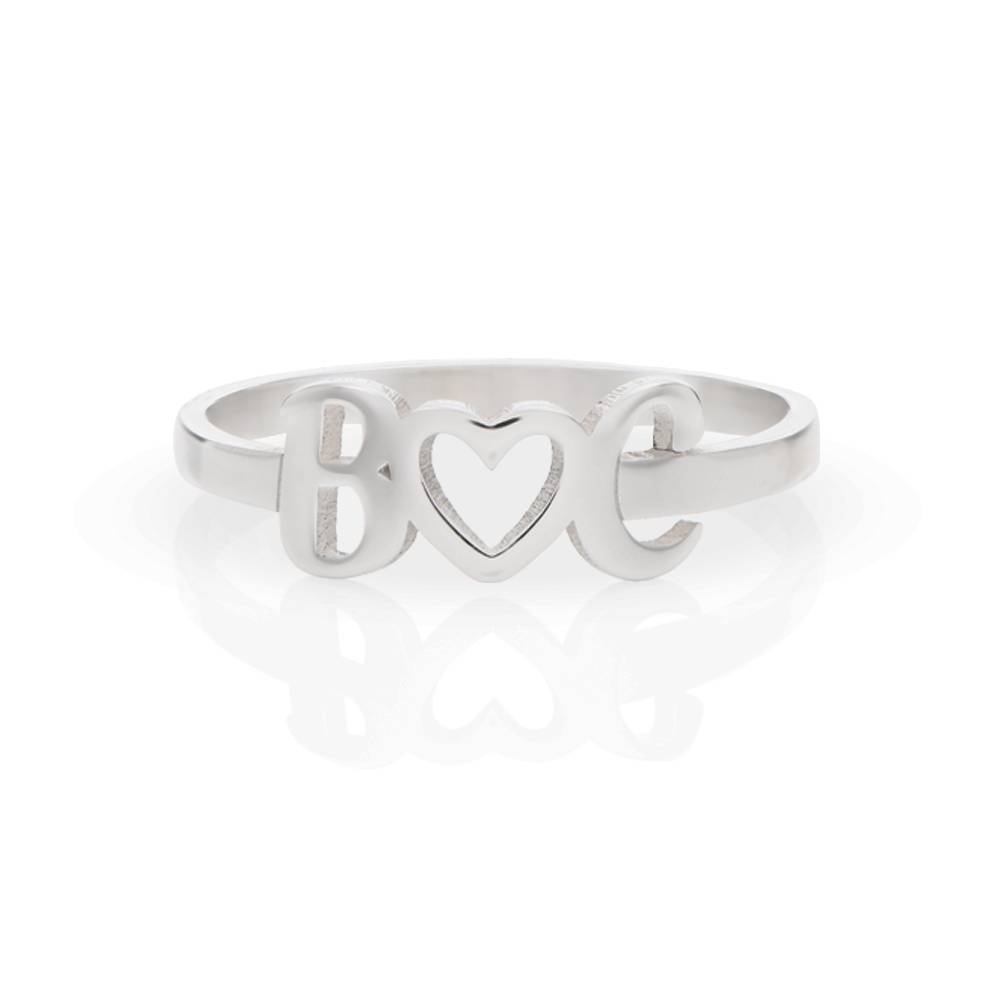 Anillo Inicial I Heart You en Plata Esterlina-2 foto de producto