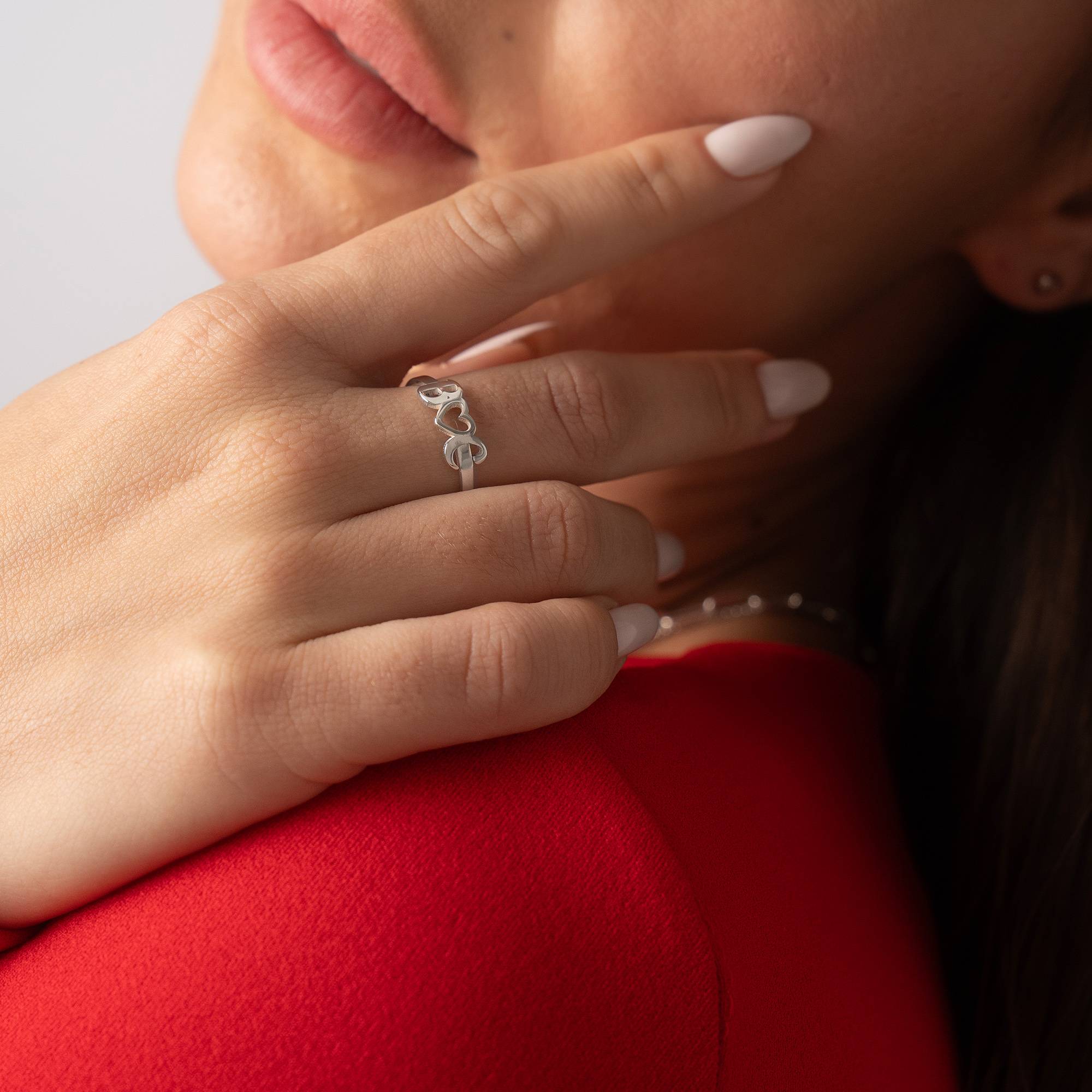 Anillo Inicial I Heart You en Plata Esterlina-3 foto de producto
