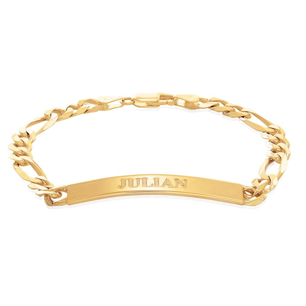 Pulsera con Identificación Estilo Amigo para Hombres en Vermeil de Oro-2 foto de producto