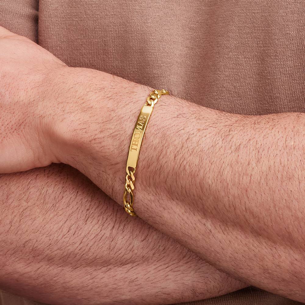 Pulsera con Identificación Estilo Amigo para Hombres en Vermeil de Oro-4 foto de producto