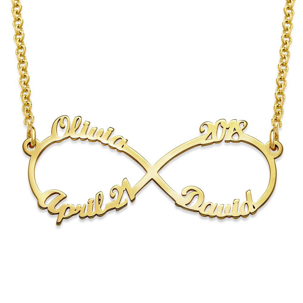 Collar Infinito de 4 Nombres en Oro 10K-2 Collar Infinito de 4 Nombres en Oro 10K-2 foto de producto