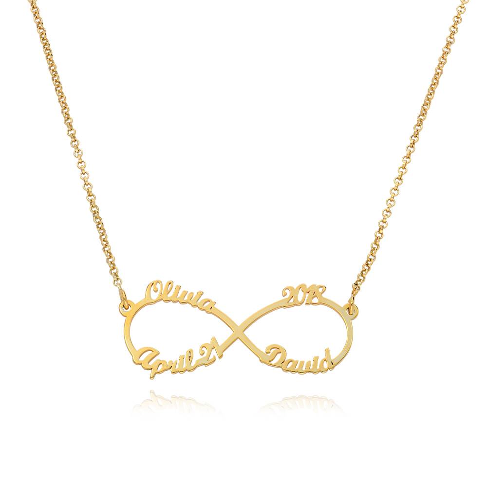 Collar Infinito de 4 Nombres en Chapa de Oro-1 Collar Infinito de 4 Nombres en Chapa de Oro-1 foto de producto