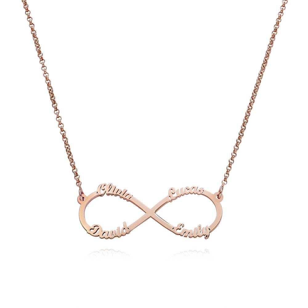 Collar Infinito de 4 Nombres en Chapa de Oro Rosa-1 Collar Infinito de 4 Nombres en Chapa de Oro Rosa-1 foto de producto