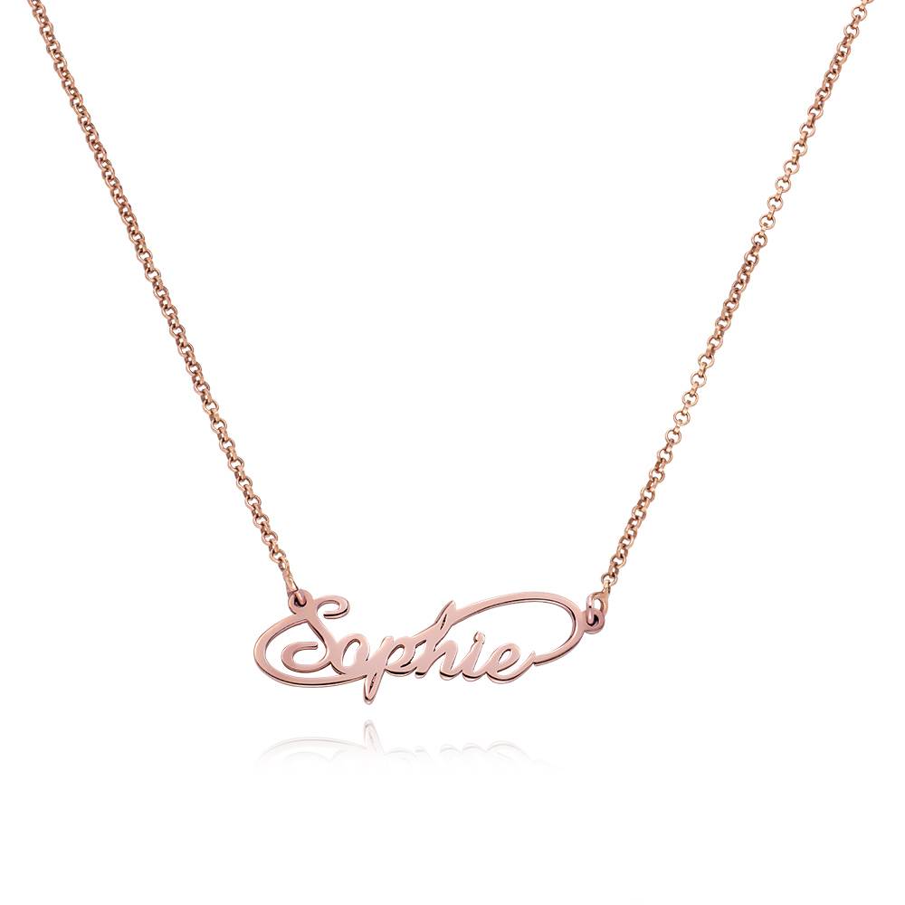 Collar con Nombre Estilo Infinito en Chapa de Oro Rosa-2 Collar con Nombre Estilo Infinito en Chapa de Oro Rosa-2 foto de producto