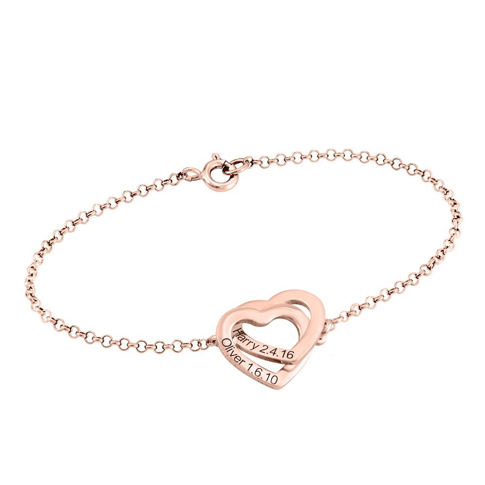 Pulsera Corazones Entrelazados Estilo Claire en Chapa de Oro Rosa-3 foto de producto