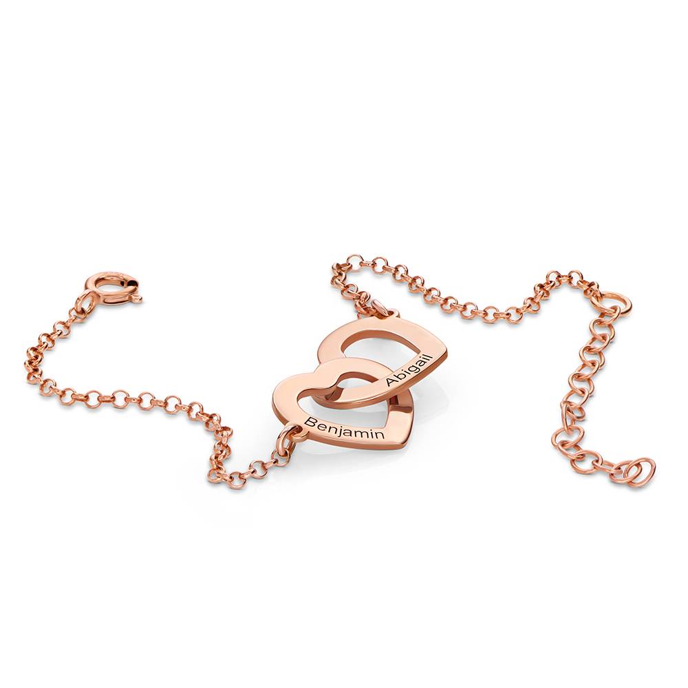 Pulsera Corazones Entrelazados Estilo Claire en Chapa de Oro Rosa-4 foto de producto