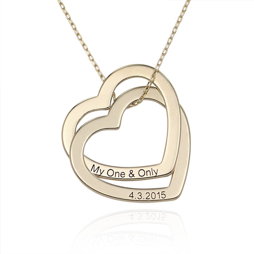Collar Corazones Entrelazados Estilo Claire en Oro Sólido 10K-4 foto de producto