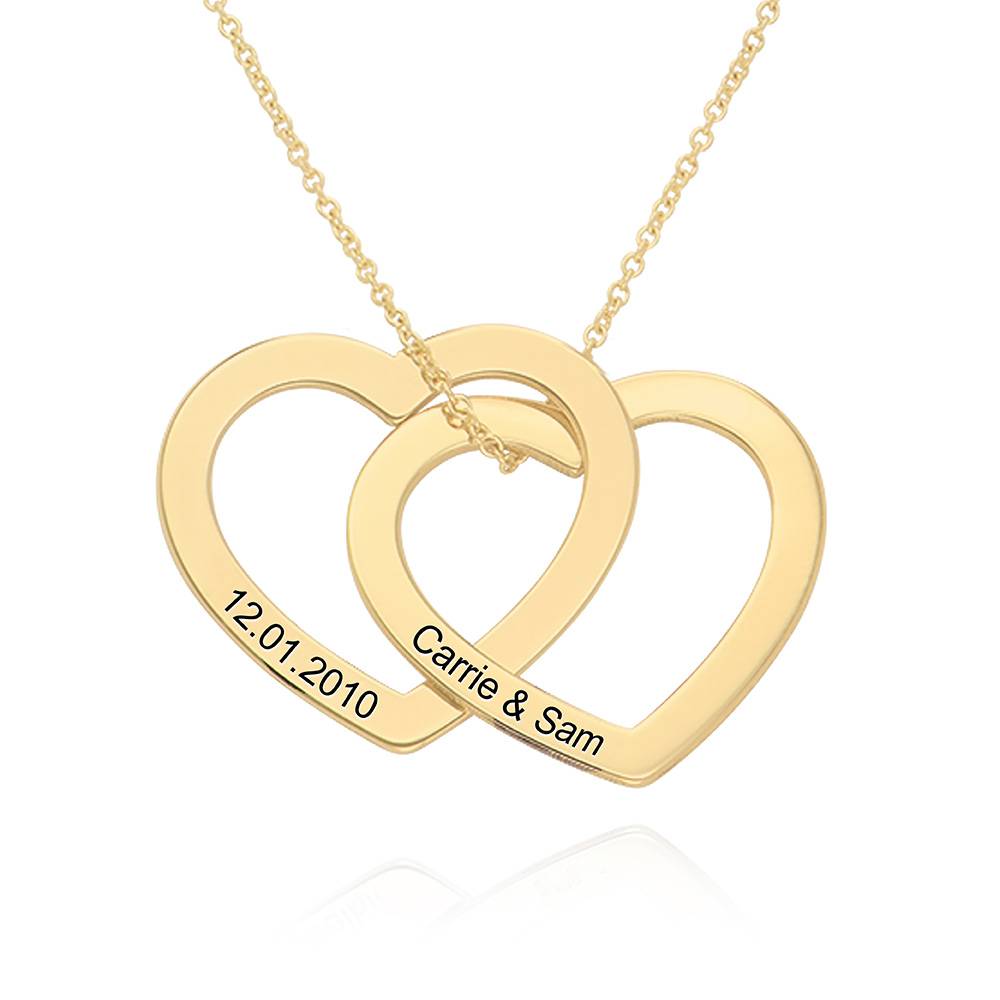 Collar Corazones Entrelazados Estilo Claire en Oro Sólido 14K-1 foto de producto