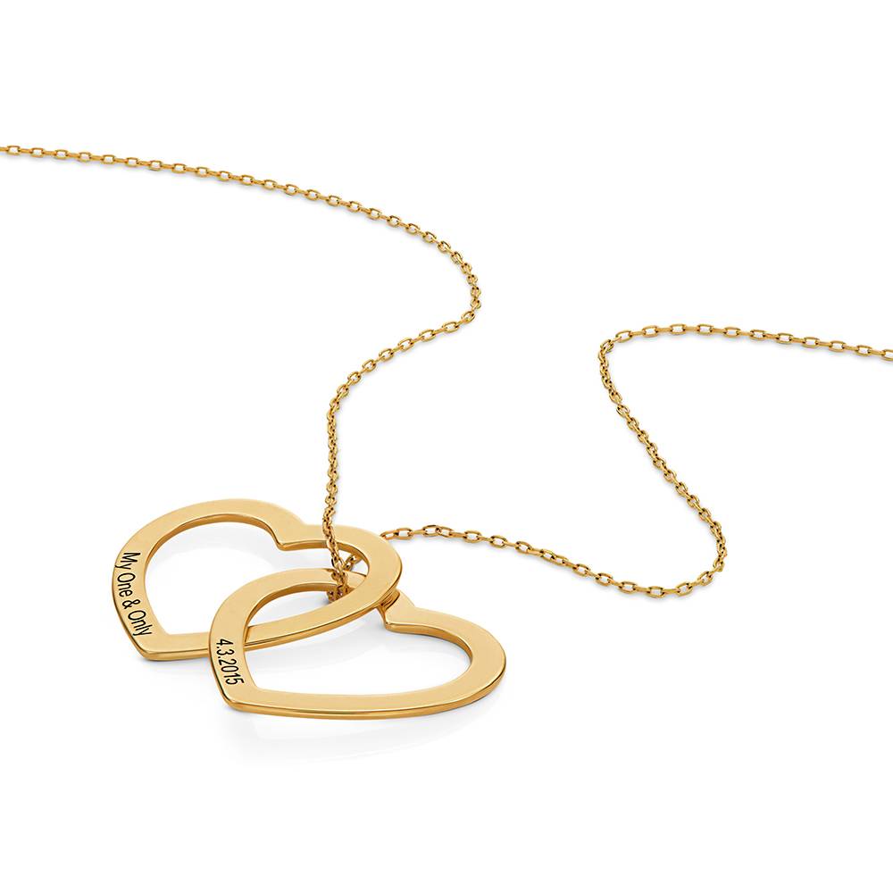Collar Corazones Entrelazados Estilo Claire en Oro Sólido 14K-2 foto de producto