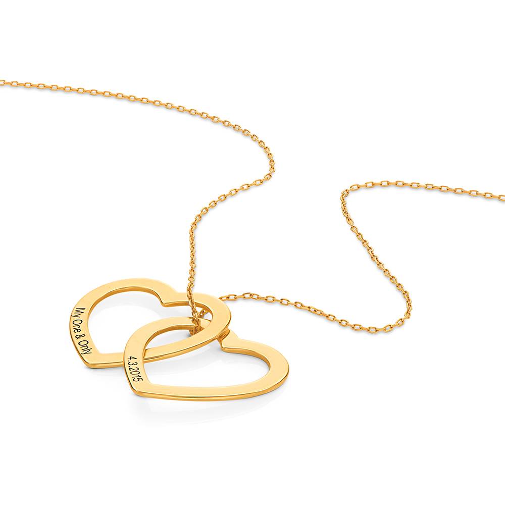 Collar Corazones Entrelazados Estilo Claire en Baño de Oro-4 foto de producto
