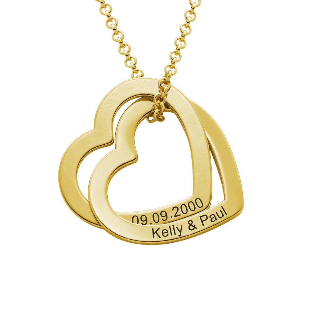 Collar Corazones Entrelazados Estilo Claire en Baño de Oro-3 foto de producto