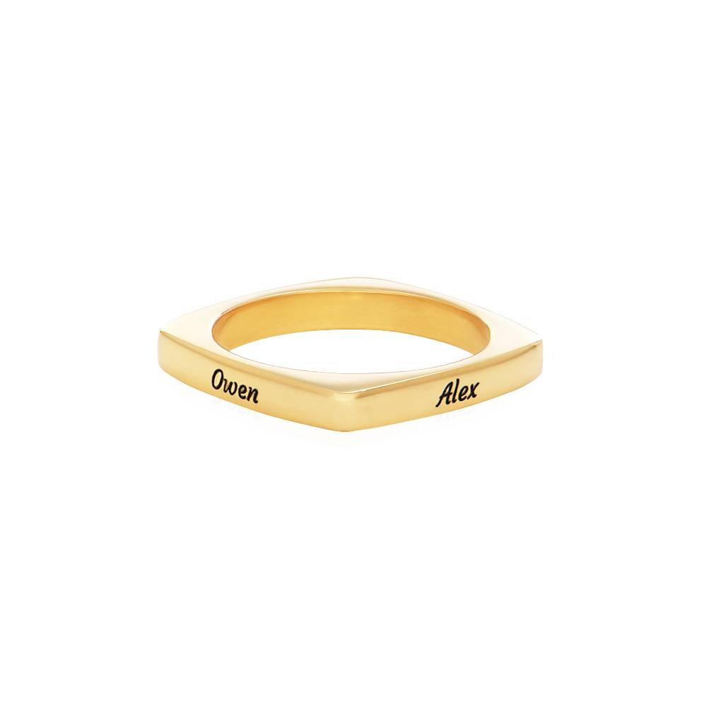 Anillo Iris Cuadrado Personalizado en Vermeil de Oro-3 foto de producto