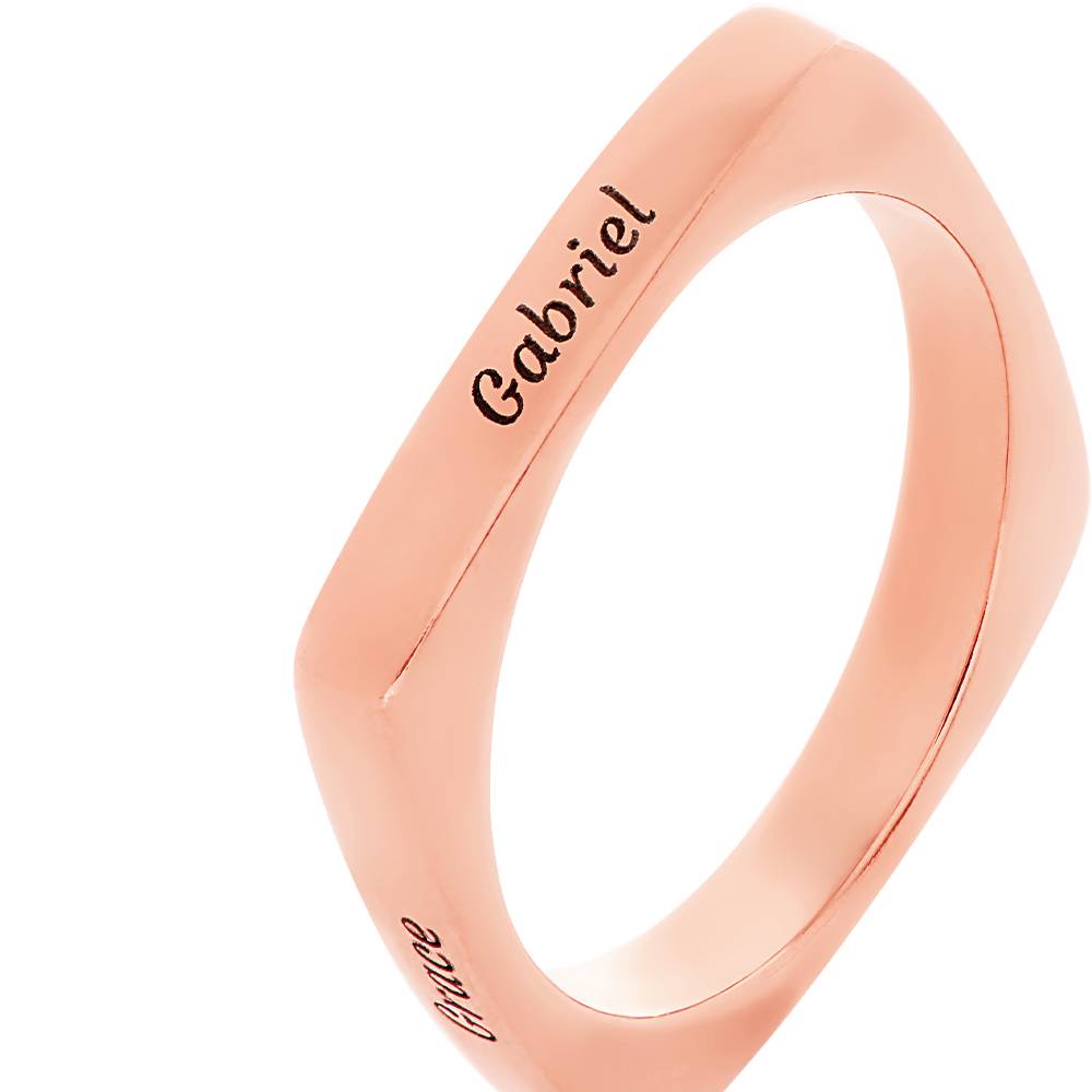 Anillo Iris Cuadrado Personalizado en Chapa de Oro Rosa-3 Anillo Iris Cuadrado Personalizado en Chapa de Oro Rosa-3 foto de producto