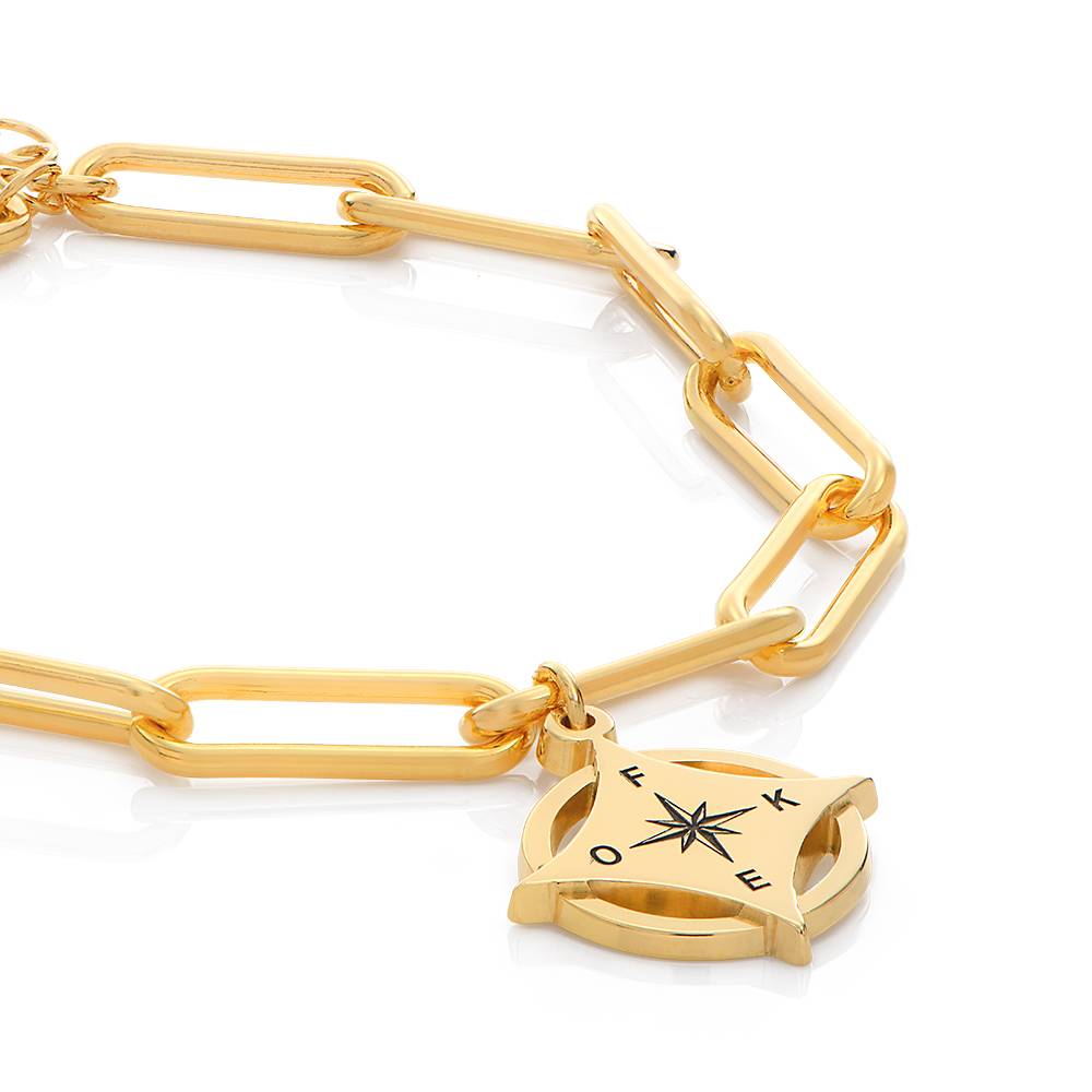 Pulsera de Brújula con Inicial Kaia en Vermeil de Oro-5 Pulsera de Brújula con Inicial Kaia en Vermeil de Oro-5 foto de producto