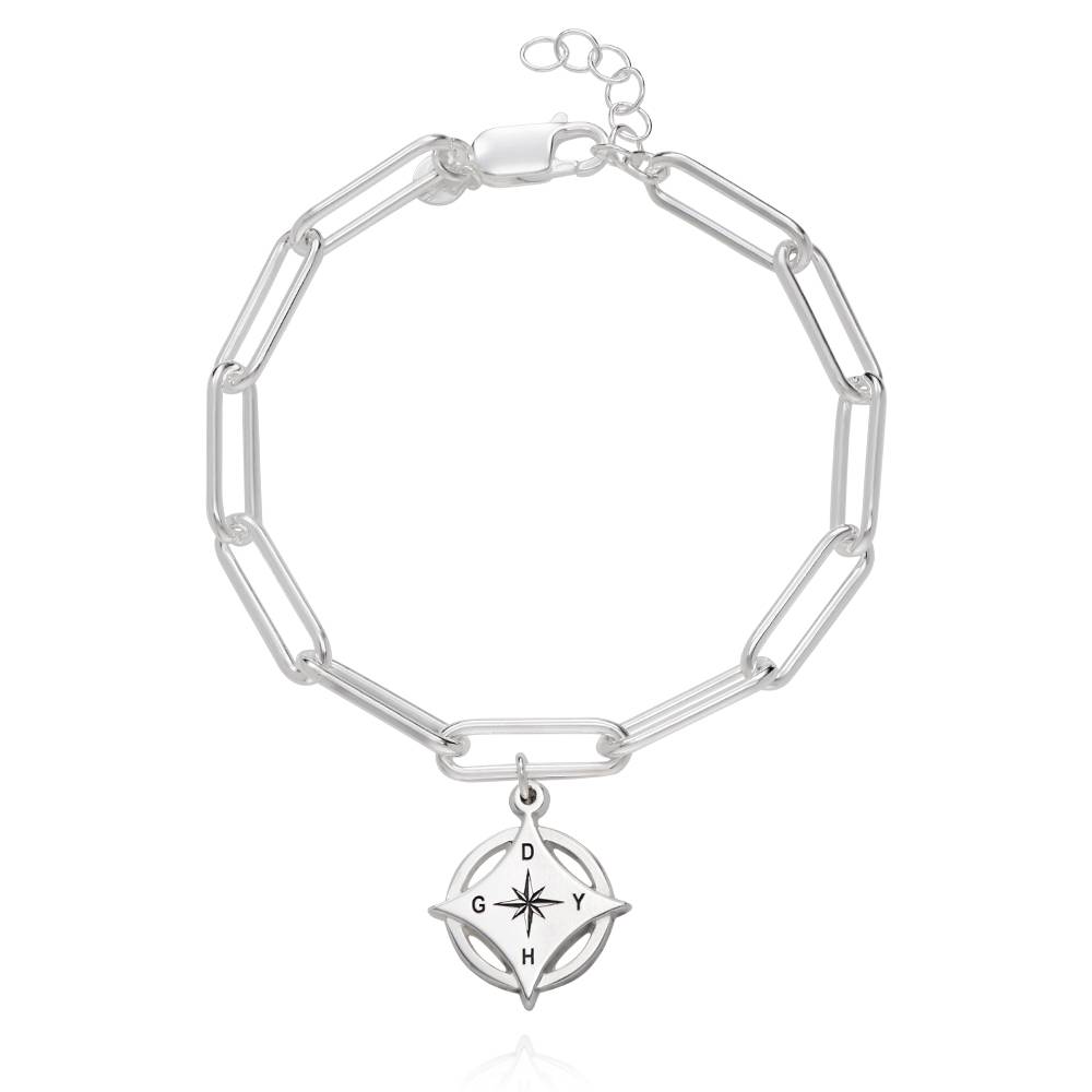 Pulsera de Brújula con Inicial Kaia  en Plata Esterlina-2 foto de producto