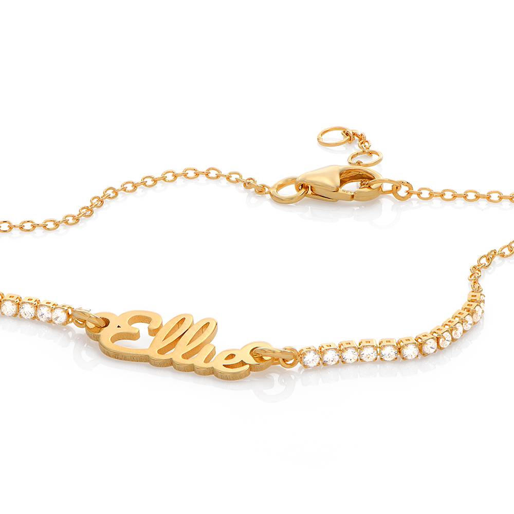 Pulsera con Nombre Kate de Tenis en Chapa de Oro-4 Pulsera con Nombre Kate de Tenis en Chapa de Oro-4 foto de producto