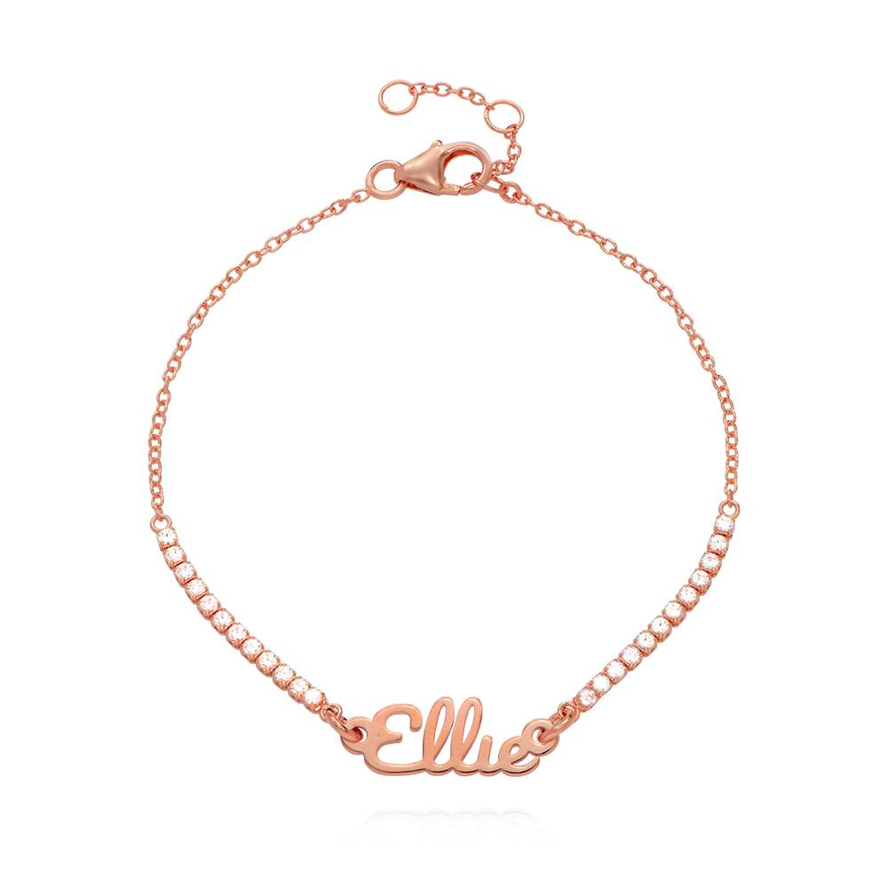 Pulsera con Nombre Kate de Tenis en Chapa de Oro Rosa-4 Pulsera con Nombre Kate de Tenis en Chapa de Oro Rosa-4 foto de producto