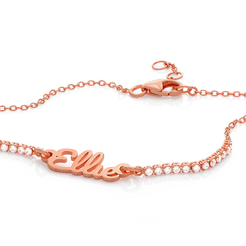 Pulsera con Nombre Kate de Tenis en Chapa de Oro Rosa-1 Pulsera con Nombre Kate de Tenis en Chapa de Oro Rosa-1 foto de producto