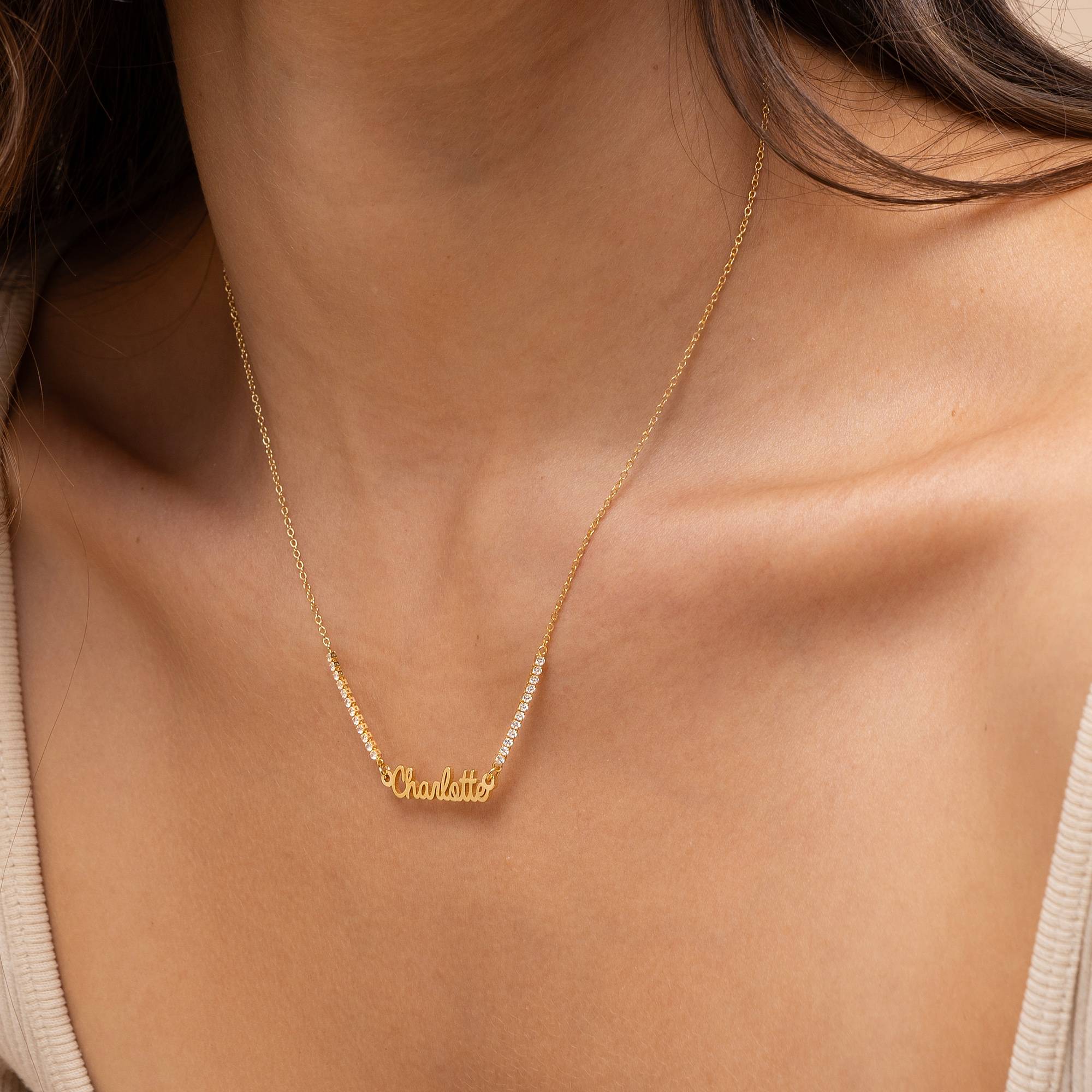 Collar con Nombre Kate de Tenis en Vermeil de Oro-3 foto de producto