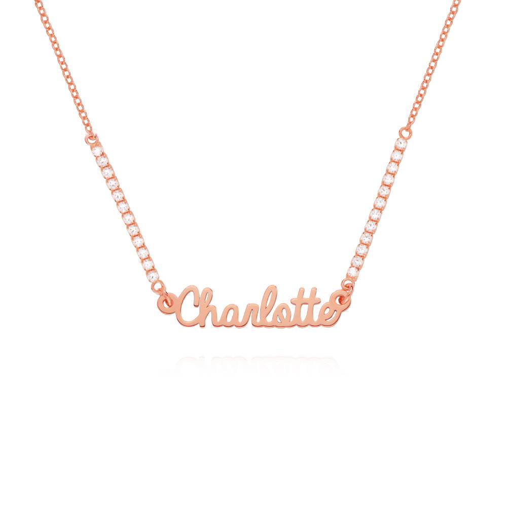 Collar con Nombre Kate de Tenis en Chapa de Oro Rosa-3 foto de producto
