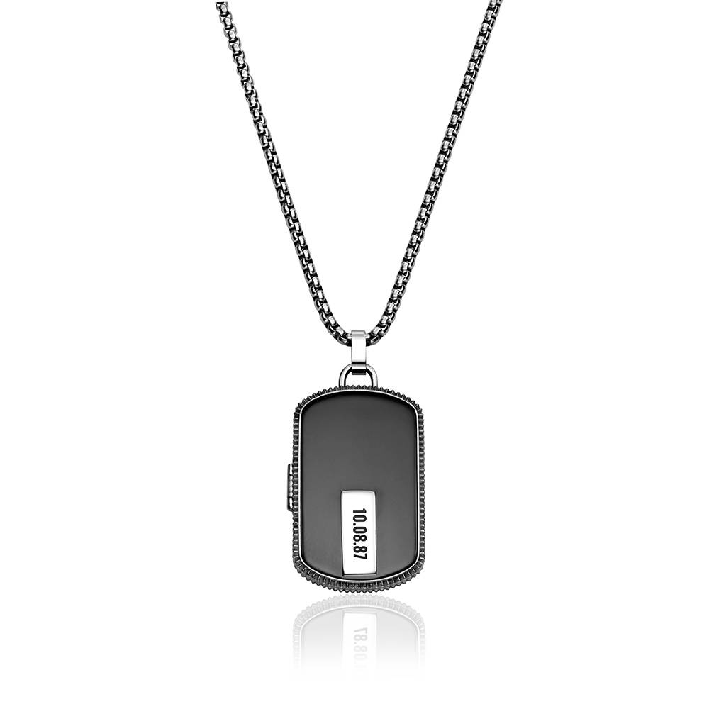 Portafotos Legacy Bond para hombre en acero inoxidable negro-4 foto de producto