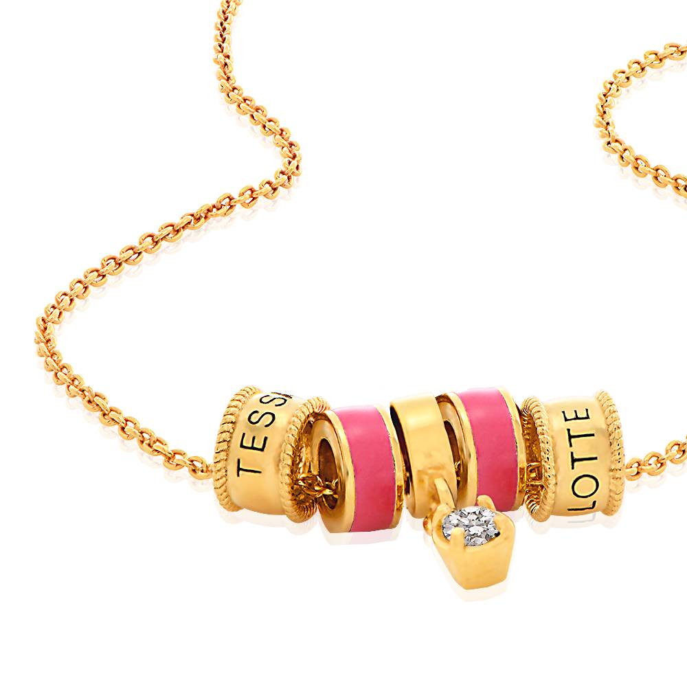 Collar con Encanto Linda con Diamante en Vermeil de Oro-5 foto de producto
