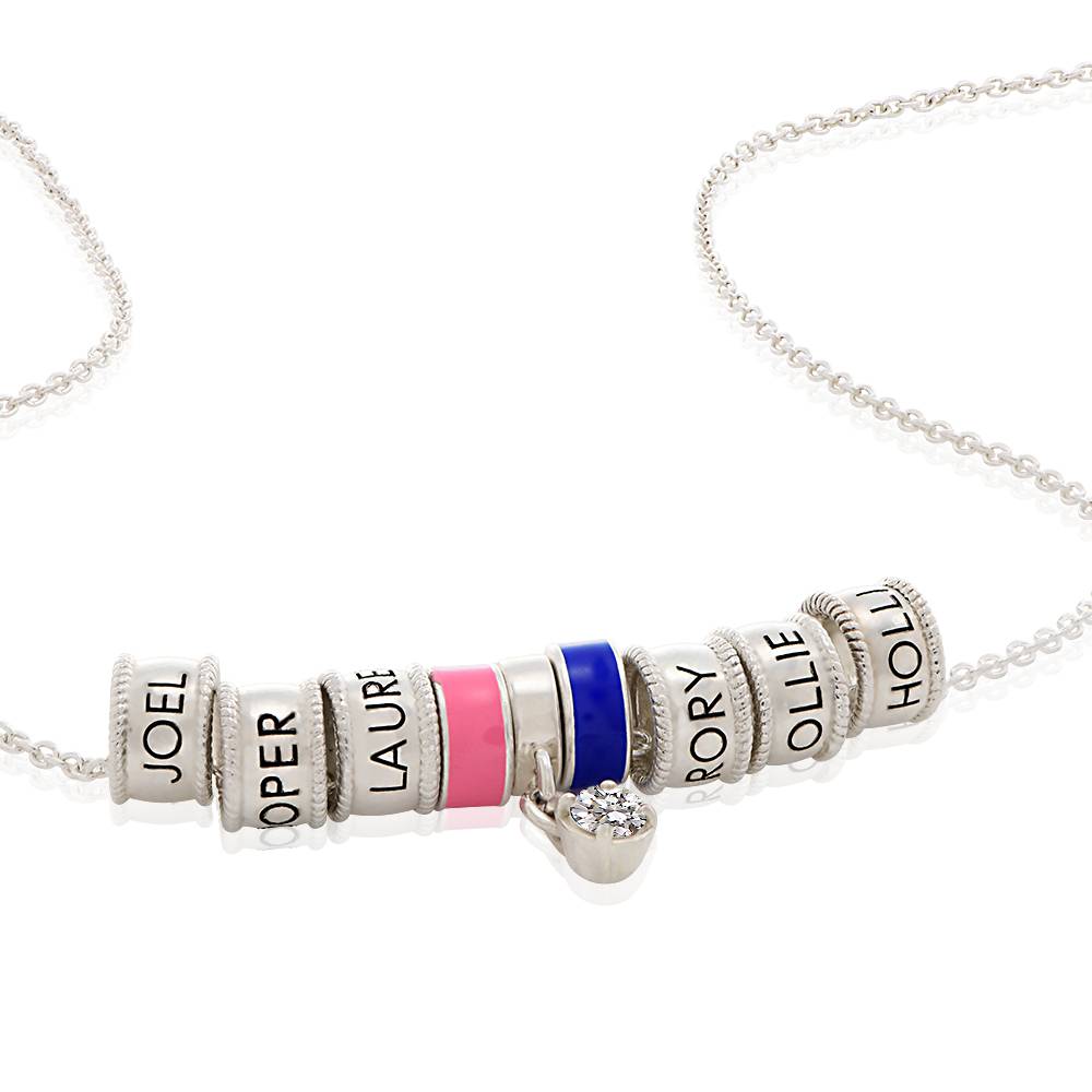 Collar con Encanto Linda con Diamante en Plata Esterlina-2 foto de producto