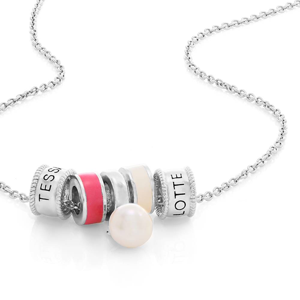 Collar con Encanto Linda con Perla en Plata Esterlina-3 foto de producto