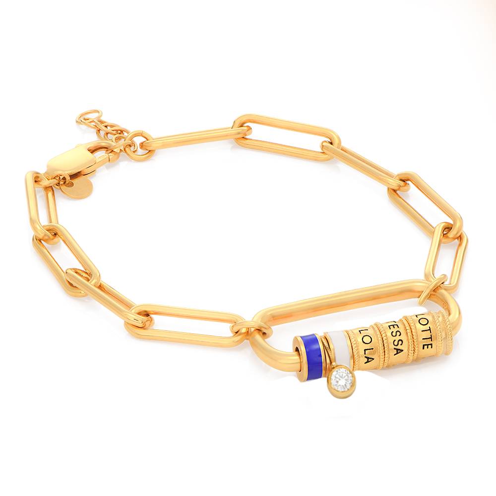 Pulsera Oval Linda con Borche y 0.25ct Diamante en Chapa de Oro-4 foto de producto