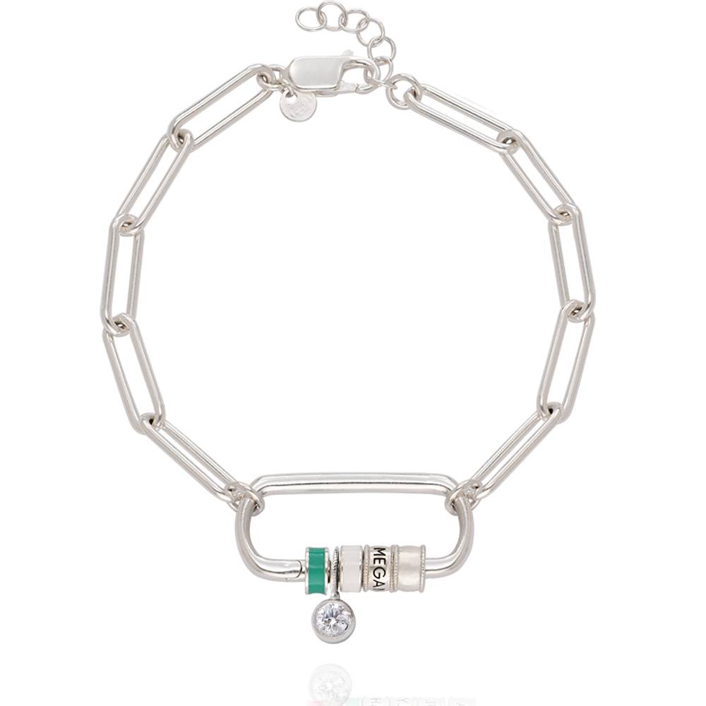 Pulsera Oval Linda con Borche y 0.25ct Diamante en Plata Esterlina-3 foto de producto
