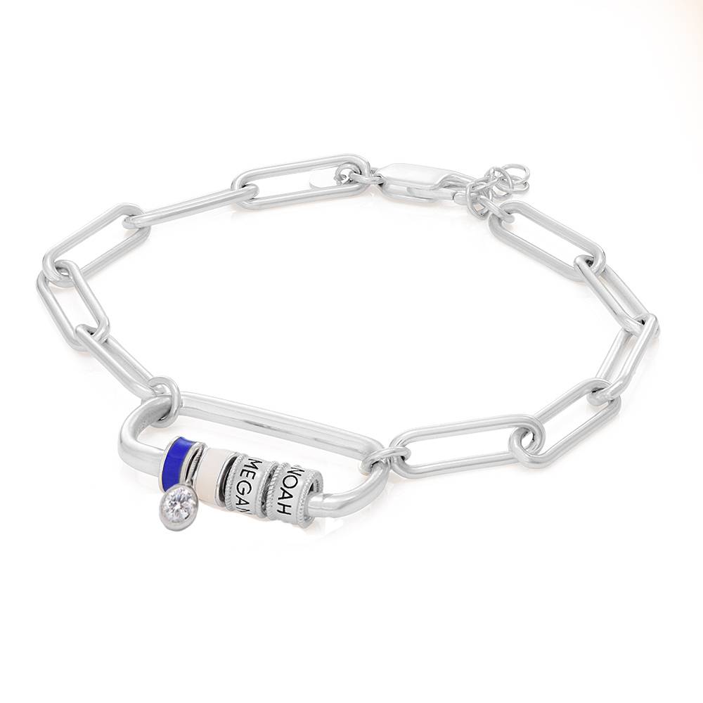 Pulsera Oval Linda con Borche y 0.25ct Diamante en Plata Esterlina-4 foto de producto
