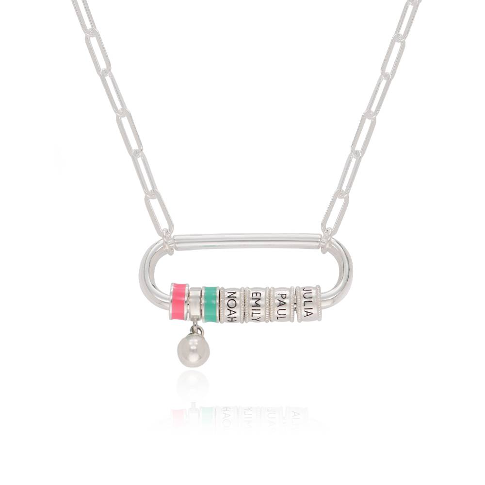 Collar Oval Linda con Borche y Perla en Plata Esterlina-4 foto de producto
