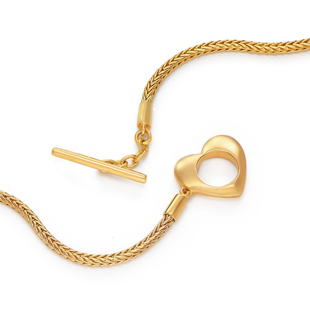 Pulsera con Encanto Linda con Cierre Corazón y Diamante en Vermeil de Oro-5 foto de producto
