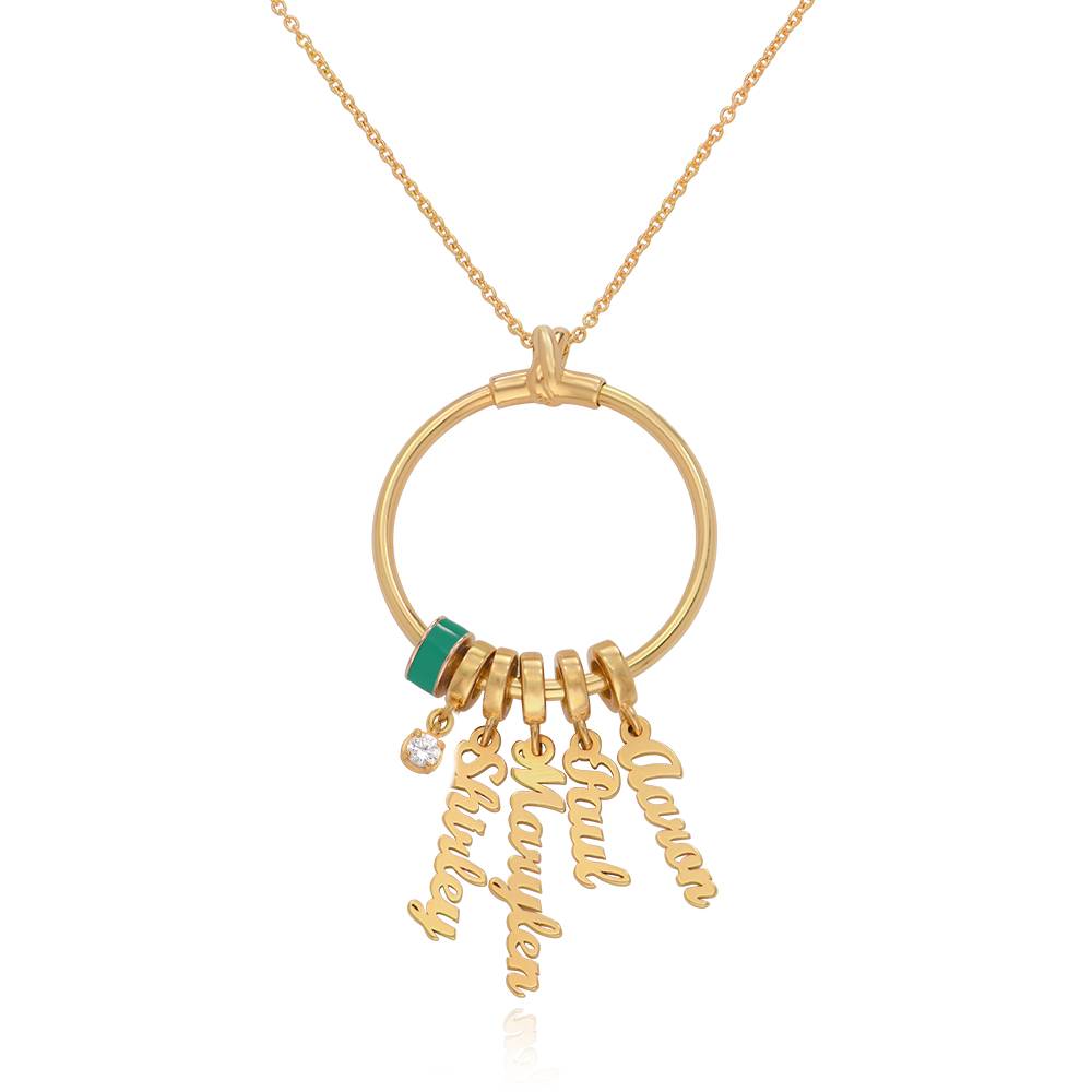 Collar Vertical con Nombre Linda con Diamante en Vermeil de Oro-2 foto de producto