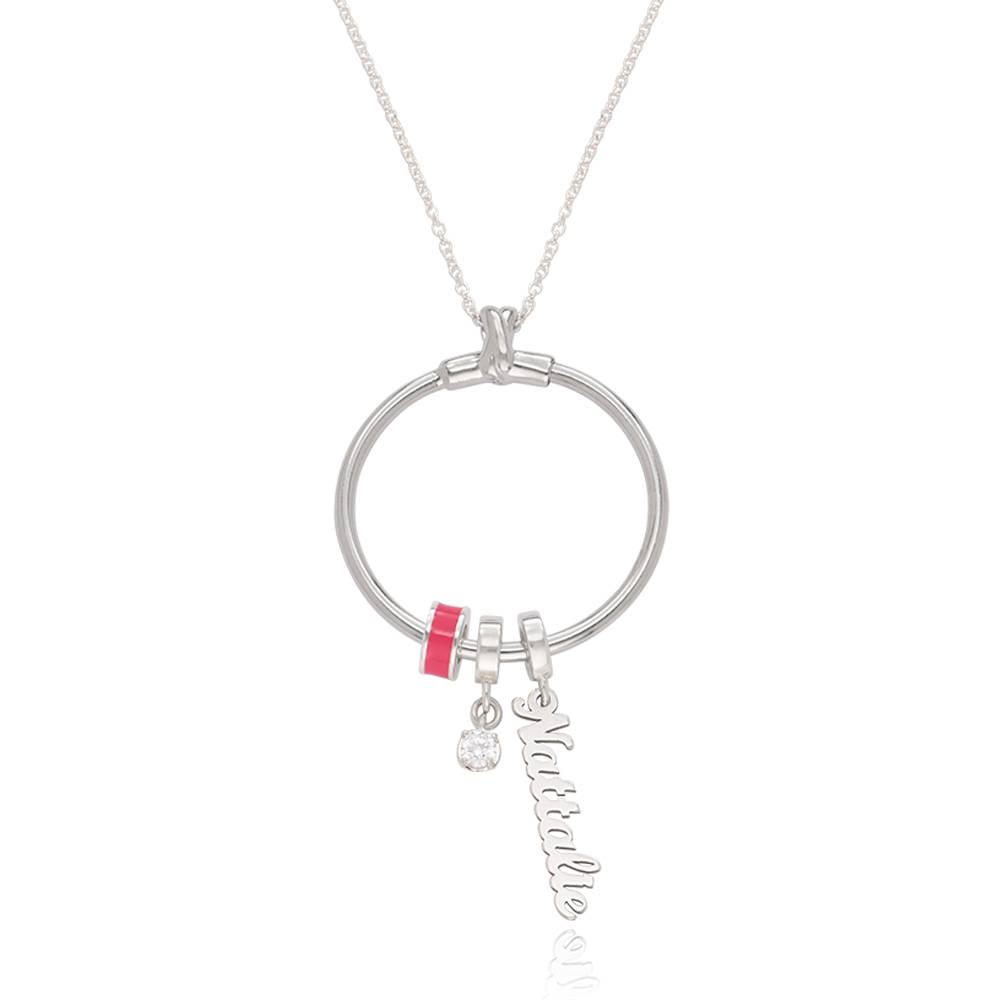 Collar Vertical con Nombre Linda con Diamante en Plata Esterlina-1 foto de producto