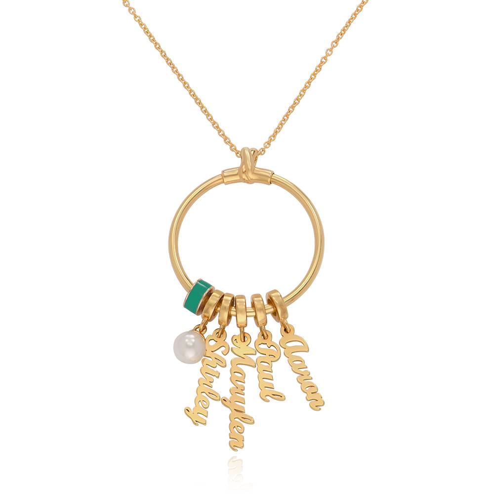 Collar Vertical con Nombre Linda con Perla en Chapa de Oro-4 foto de producto