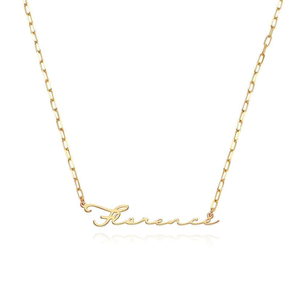 Collar de Eslabones con Nombre de Firma en Chapa de Oro-4 foto de producto