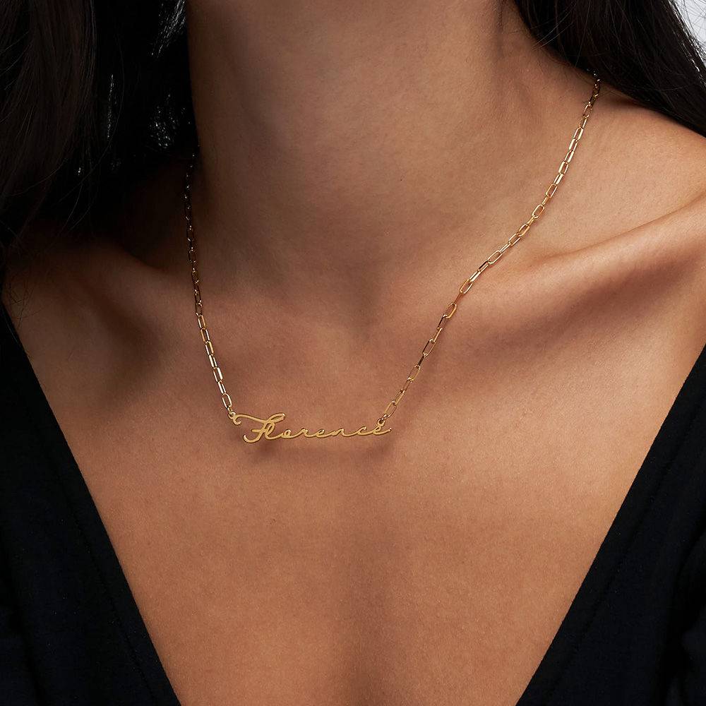 Collar de Eslabones con Nombre de Firma en Vermeil de Oro-5 foto de producto
