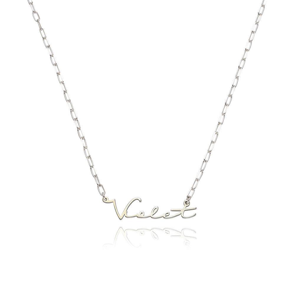 Collar de Eslabones con Nombre de Firma en Plata Esterlina-4 foto de producto