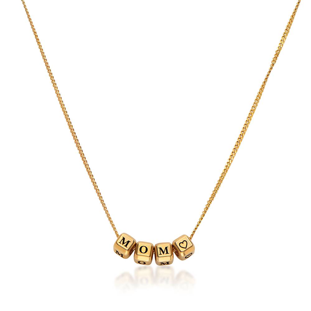 Collar de Cubos con Inicial Pequeños Amores en Chapa de Oro-1 foto de producto
