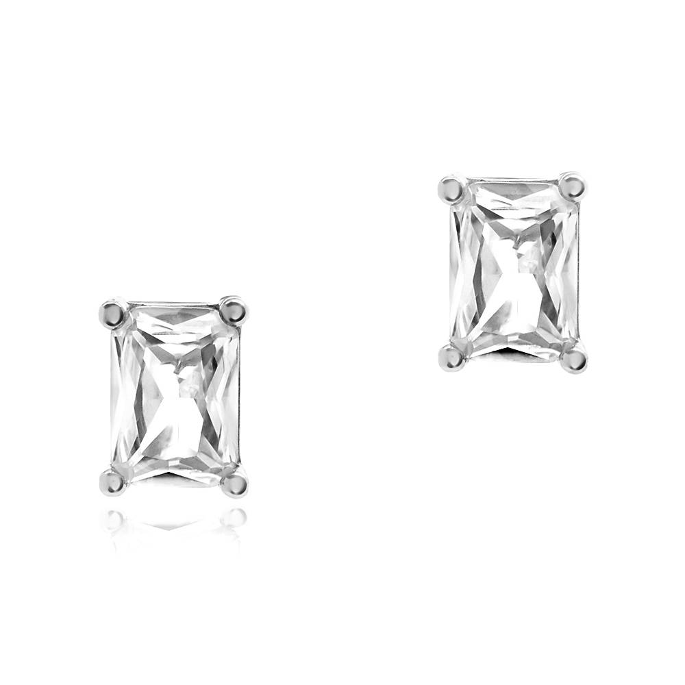 Lorelai Pendientes Rectangulares en Plata Esterlina-3 foto de producto