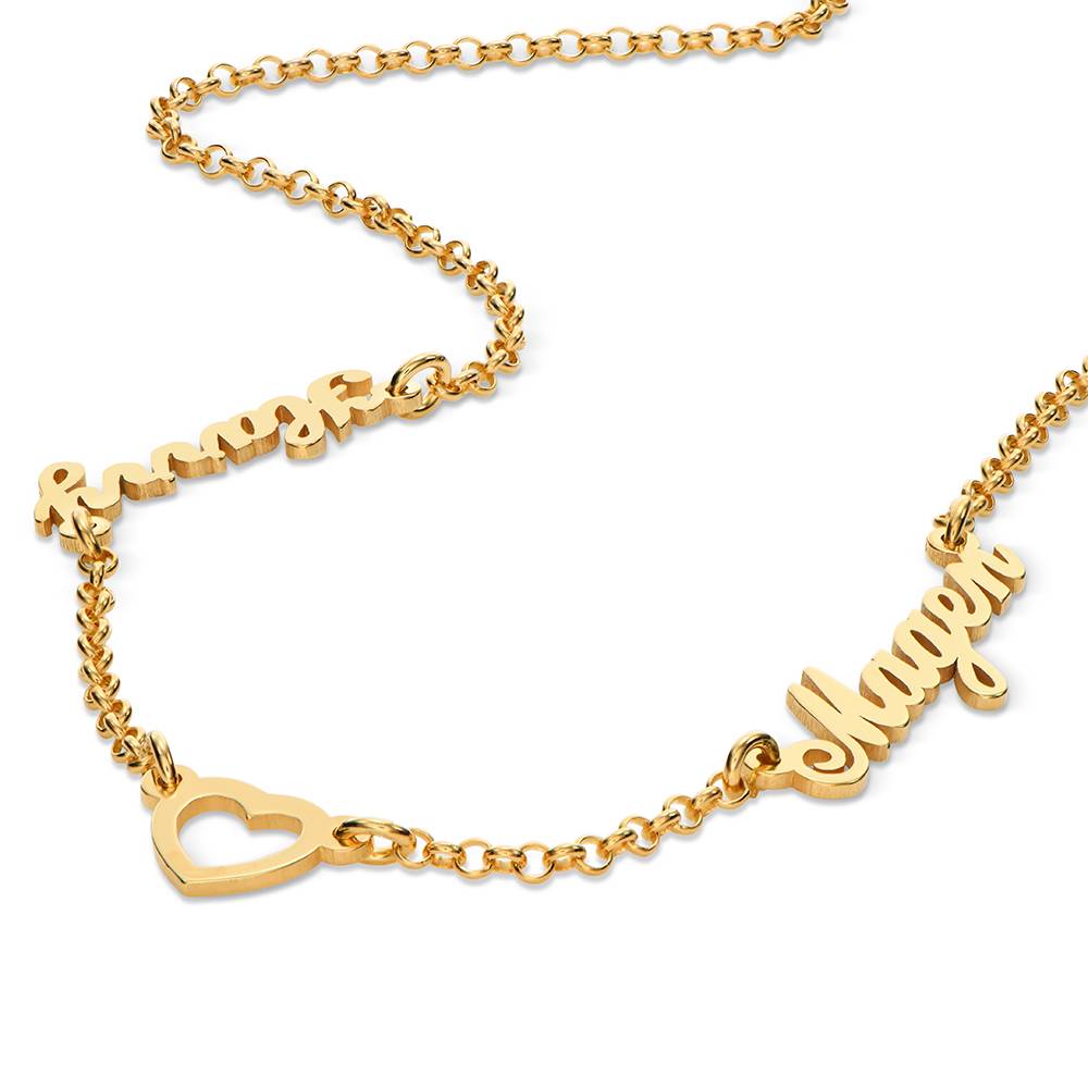 Collar con Nombre y Corazón Lovers en Oro Sólido 14K-3 Collar con Nombre y Corazón Lovers en Oro Sólido 14K-3 foto de producto