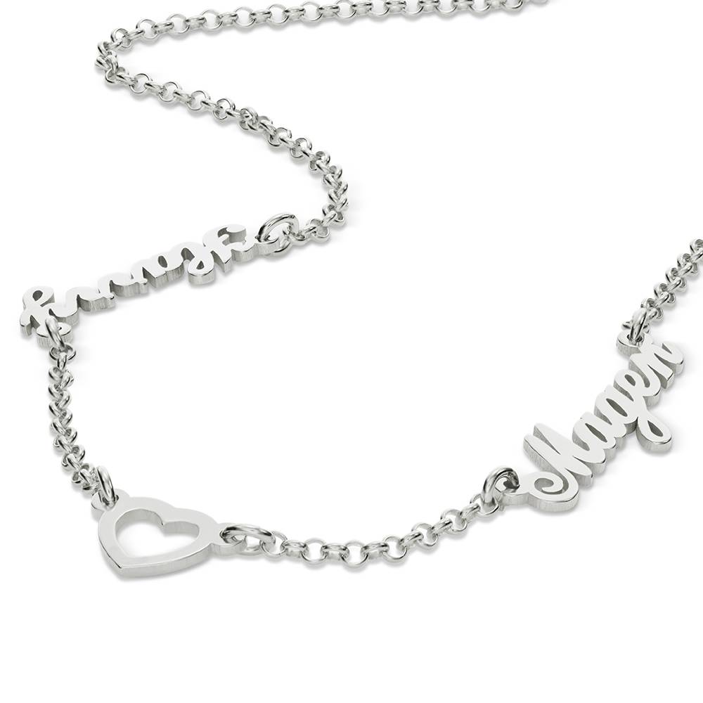 Collar con Nombre y Corazón Lovers en Plata-4 foto de producto