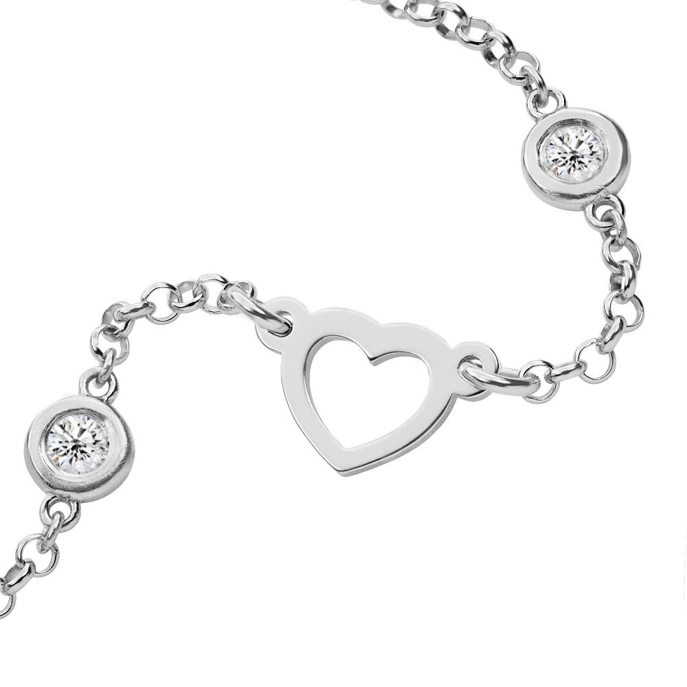 Collar con Nombre y Corazón Lovers con 0.2ct Diamantes en Plata-5 Collar con Nombre y Corazón Lovers con 0.2ct Diamantes en Plata-5 foto de producto