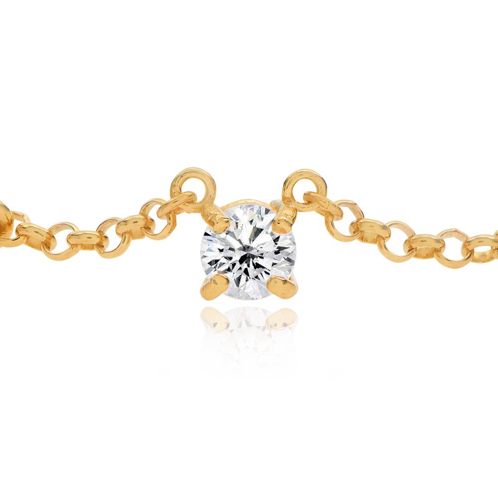 Collar con Nombre y Corazón Lovers con 0.6ct Diamantes en Baño de Oro-2 foto de producto