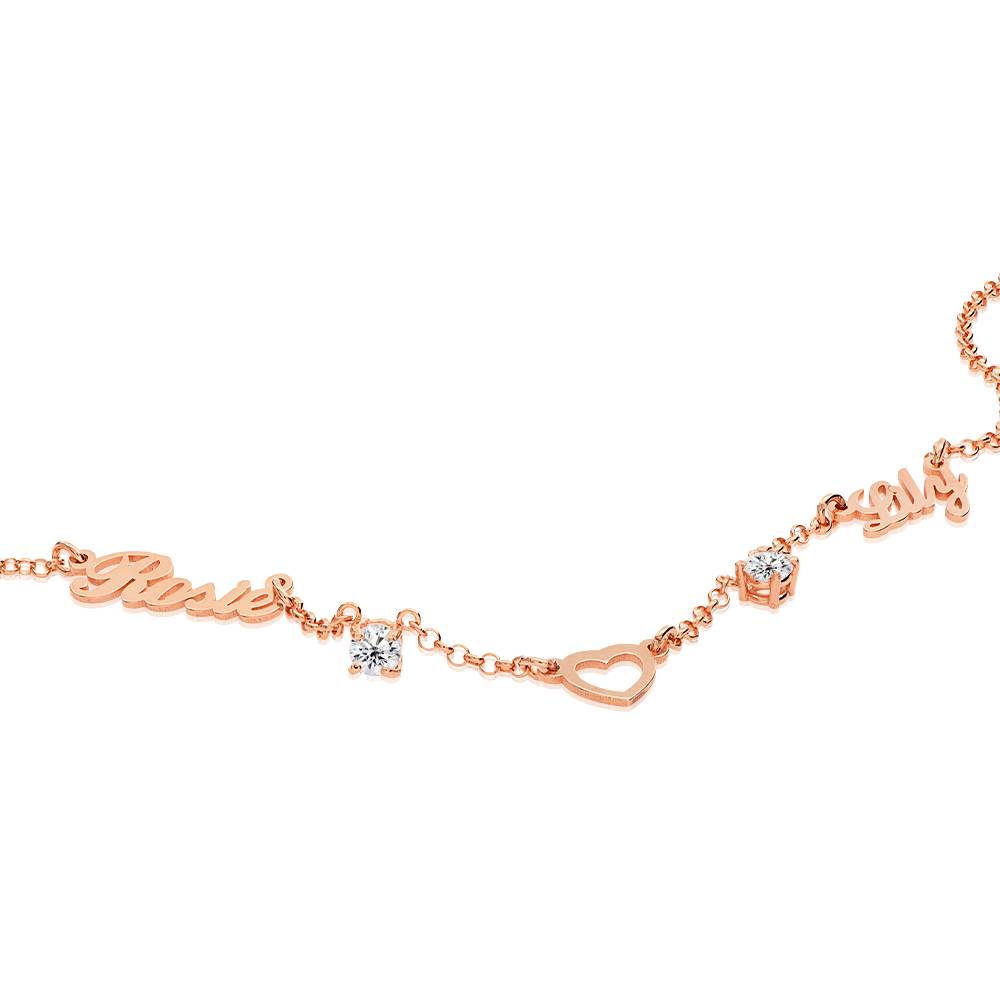 Collar con Nombre y Corazón Lovers con 0.6ct Diamantes en Chapa de Oro Rosa-5 Collar con Nombre y Corazón Lovers con 0.6ct Diamantes en Chapa de Oro Rosa-5 foto de producto