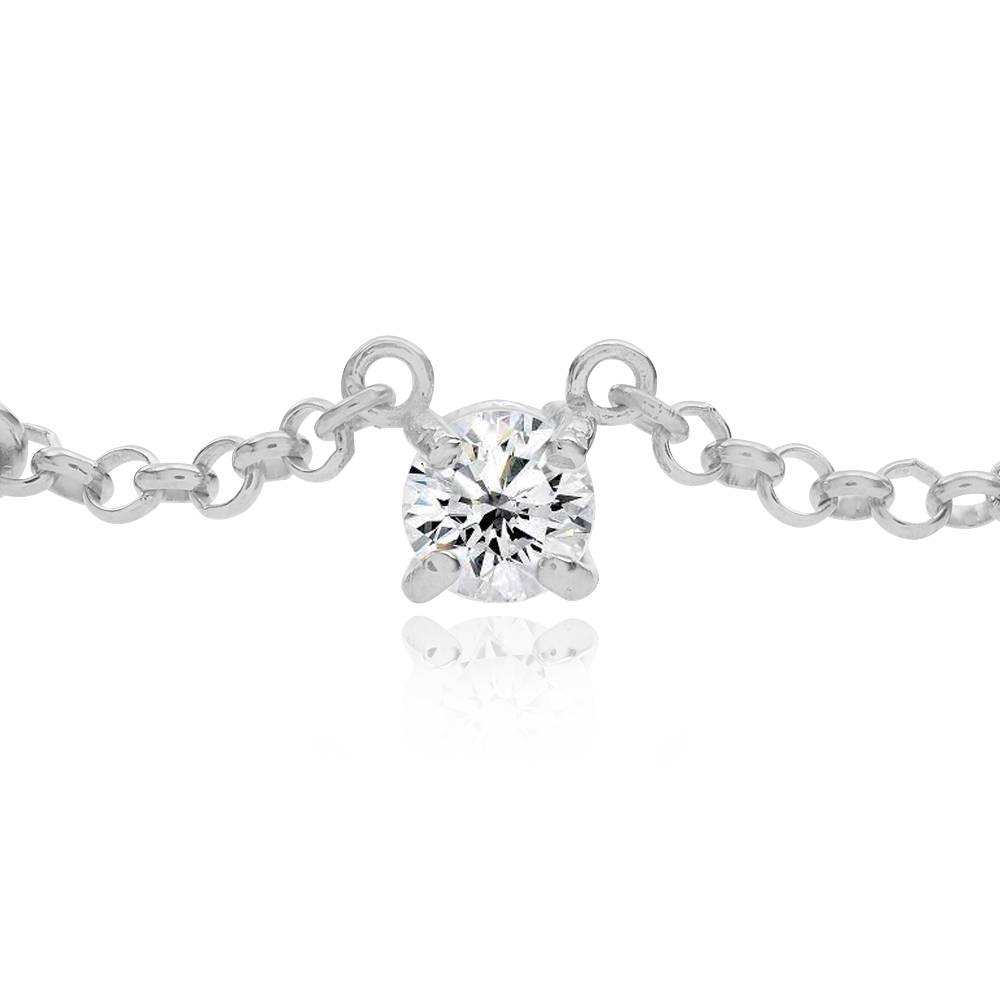 Collar con Nombre y Corazón Lovers con 0.6ct Diamantes en Plata Esterlina-6 foto de producto