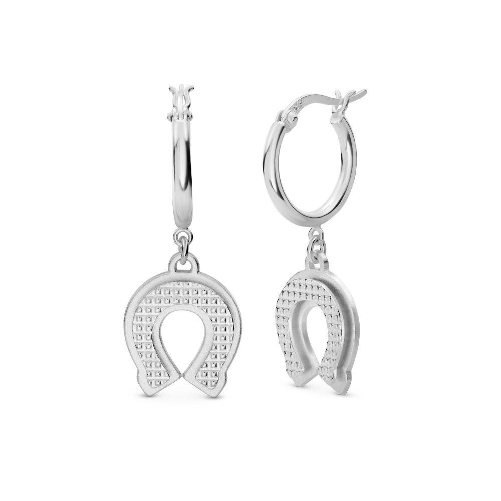 Pendientes de Aro Toque de Suerte en Plata de Ley-3 foto de producto