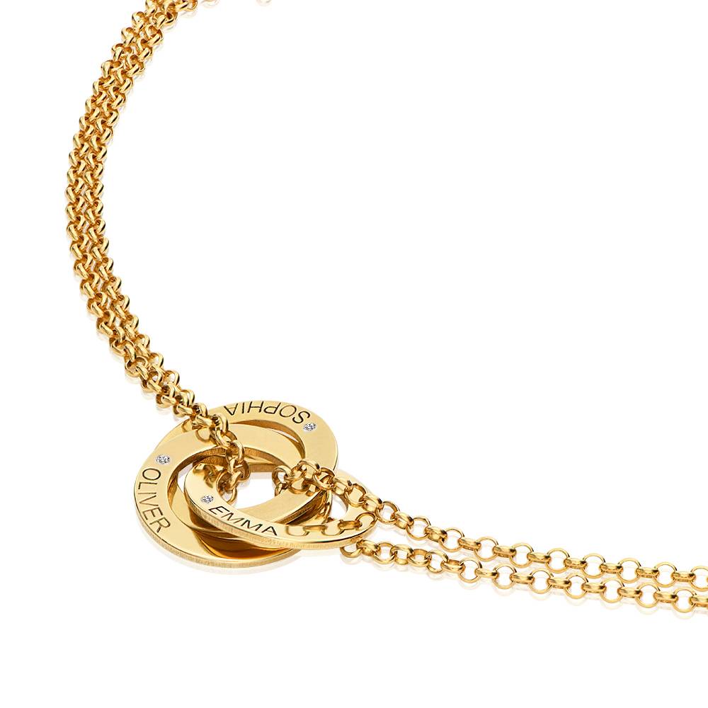 Pulsera de Anillos Rusos Lucy con Diamantes en Baño de Oro-5 foto de producto