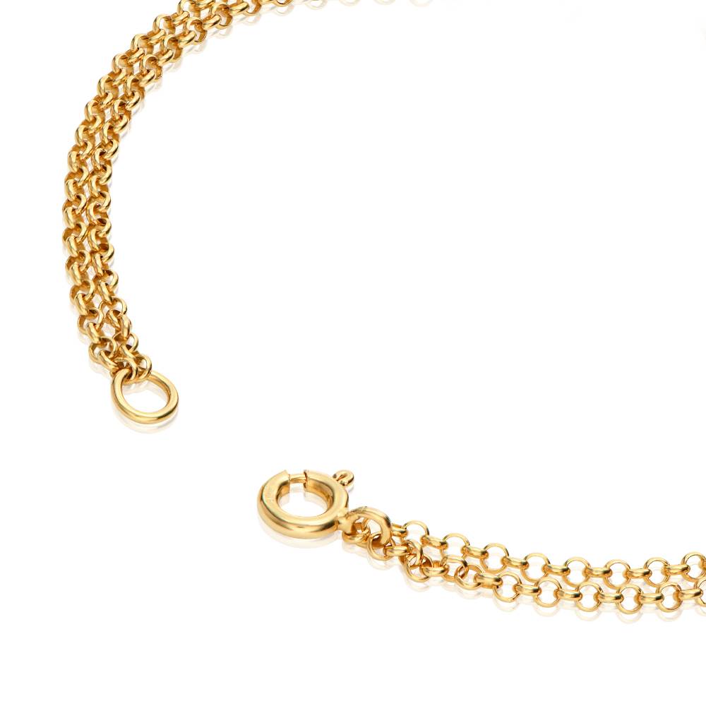 Pulsera de Anillos Rusos Lucy con Diamantes en Vermeil de Oro-4 Pulsera de Anillos Rusos Lucy con Diamantes en Vermeil de Oro-4 foto de producto